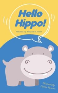 "Hello Hippo! as an example of toddler book cover design idea 