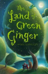 Neol Lanley's "The Land of Green Ginger"Lorena Alvarez's "Jack and the Beanstalk" as an example of a green color usage in children book cover design