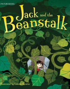 Lorena Alvarez's "Jack and the Beanstalk" as an example of a green color usage in children book cover design