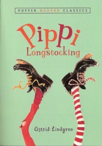 Astrid Lindgren's "Pippi Longstocking" as an example of a children book cover with an attention-rabbing illustration