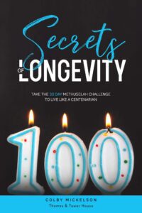 Clever typography in nonficiton book covers on the example of Colby Mickelson's "Secrets of Lngevity"