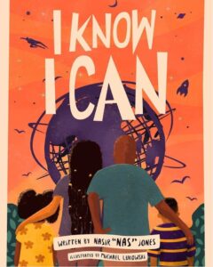 Nasir Jones's "I Know I Can" as an example of a orange color usage in children book cover design