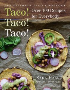 Photo-based cookbook cover design idea on the example of Sara Haas's "Taco! Taco! Taco!"