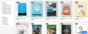 Screenshot of Template one of the best DIY book cover makers