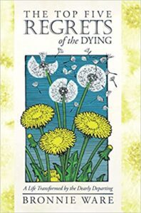 illustrated imrpovement book cover The top five regrets of dying by Bronnie Ware