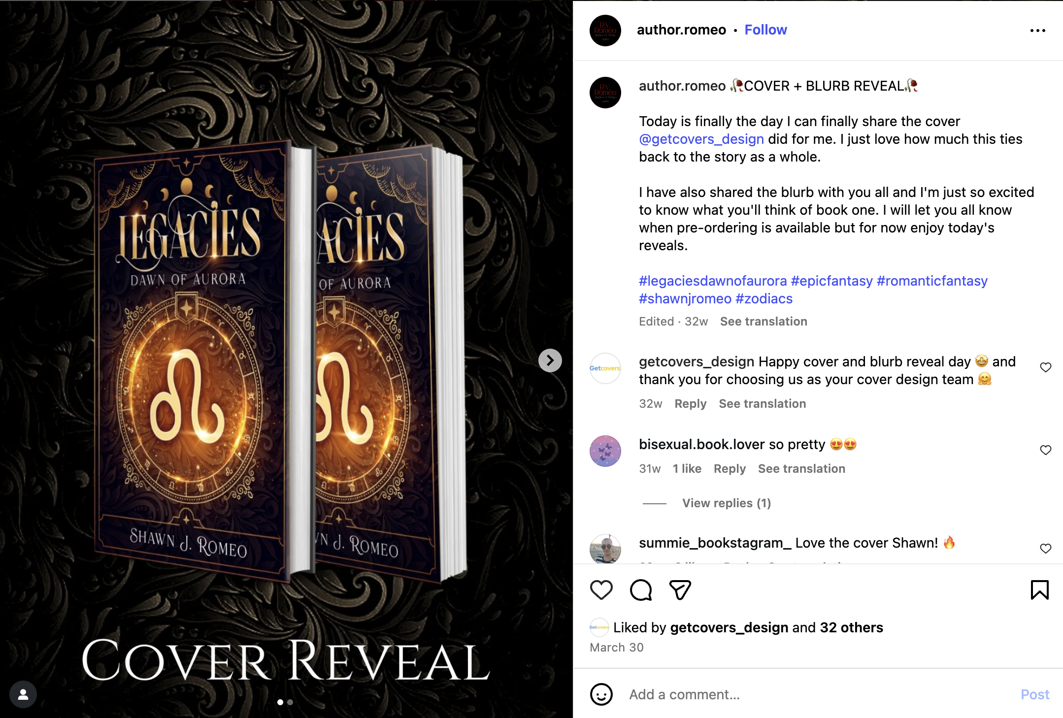 Cover reveal with 3D book mockup