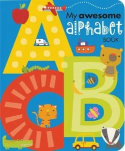 "My awesome alphabet" by Make Believe Ideas as an example of toddler book cover design idea 