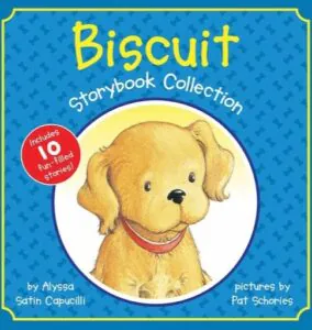"Biscuit^ Storybook Collection" by Alyssa Capuolli as an example of toddler book cover design idea 