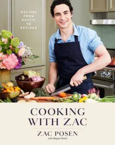 Cookbook cover design idea with celeebrity on the example of Zac Posen's "Cooking with Zac"
