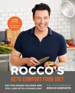 Celebrity on a cookbook covers on the example of Rocco Dispirito "Rocco's Keto Comfort Food Diet"