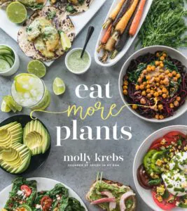 Photo-based design for cookbook covers on the example of Molly Krebs's "Eat More Plants"