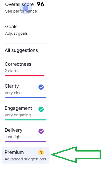 Screenshot Grammarly - self-editing tool for self-published author