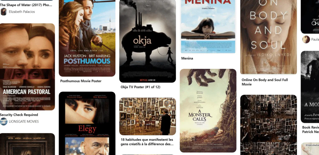 Screenshot of Pinteres for Indie filmmakers