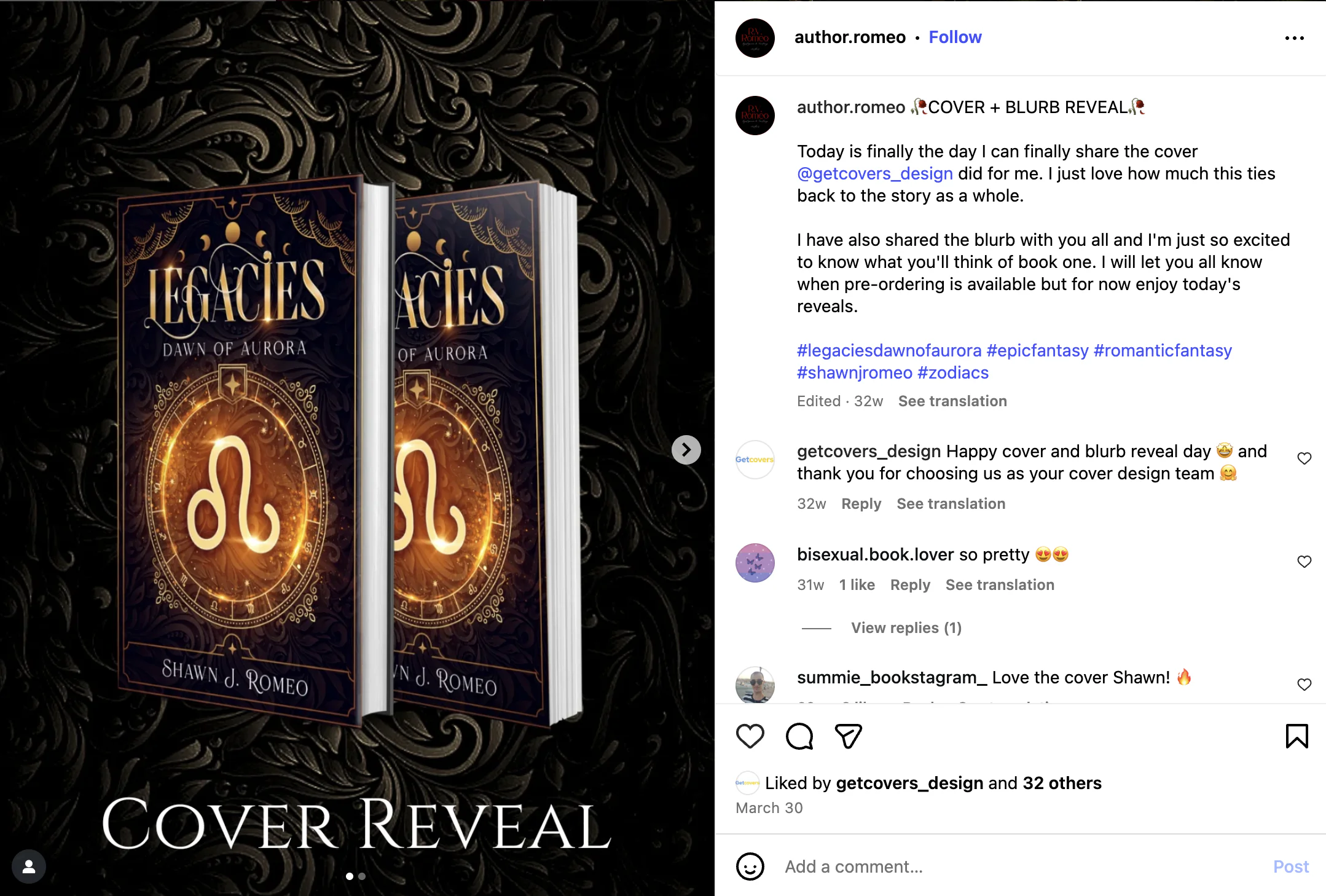 Cover reveal with 3D book mockup